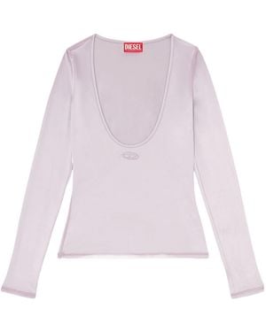 DIESEL Oval D Scoop-Neck Top - Pink