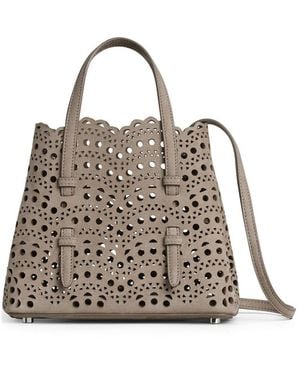 Alaïa Alaïa Mina 20 Cut-Out Top Handle Bag - Natural