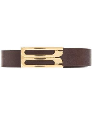 Victoria Beckham Slim Frame Buckle Belt - White