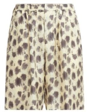 Marni Crayon Leopard Printed Bermuda Shorts - Natural