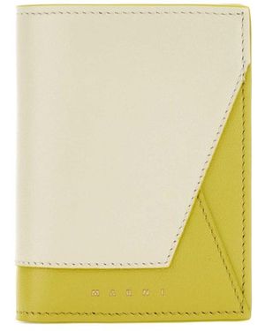 Marni Logo Embossed Bi-Fold Wallet - Yellow