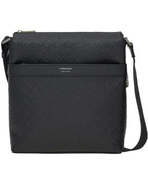 Ferragamo Ferragamo Monogram Messenger Bag - Black