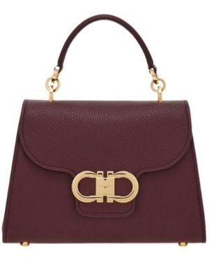 Ferragamo Double Gancini Top Handle (Xs) - Purple