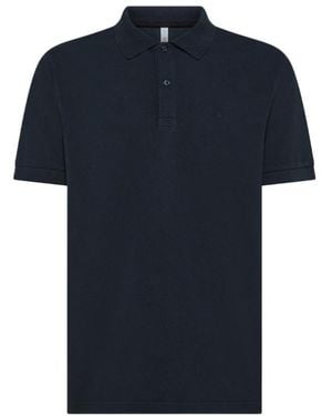 Sun 68 Garment-Dyed Piqué Polo Shirt - Blue