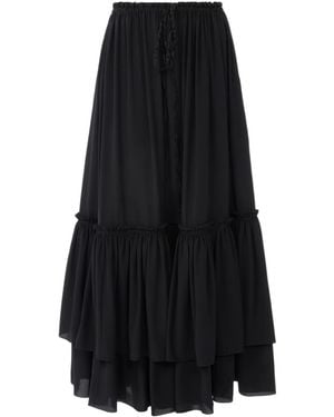 Chloé Tiered Ruffled Maxi Skirt - Black