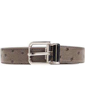 Dolce & Gabbana Patterned Buckle Belt - White