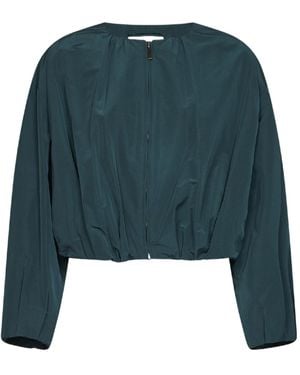 Weekend by Maxmara Cropped Zip-Up Jacket - Green