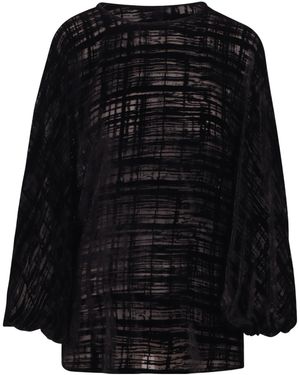 Gianluca Capannolo Check-Print Balloon-Sleeve Blouse - Black