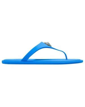 Versace Alia Thong Strap Flat Sandals - Blue