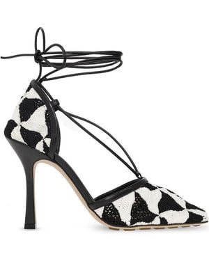 Bottega Veneta Stretch Ghost Crochet Sandals - Black