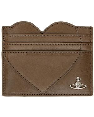 Vivienne Westwood Orb Heart-Patch Card Holder - Brown