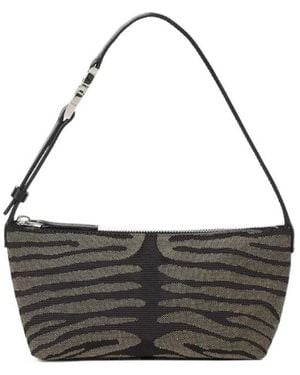 Fendi Vanity Pouch Small And Tiger-Stripe Jacquard Bag - Black