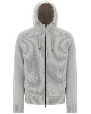 Herno Zip-Up Hooded Jacket - Grey