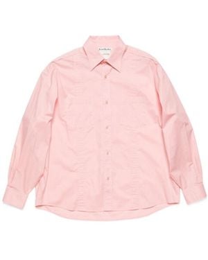 Acne Studios Tape-Detail Classic-Collar Shirt - Pink