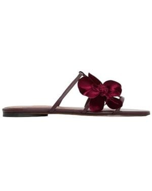 Zimmermann Orchid Slide Floral-Applique Sandals - Purple