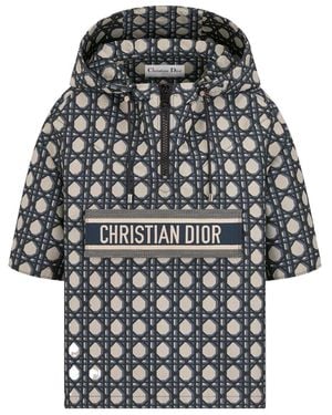Dior Macrocannage Short-Sleeved Hooded Short Anorak - Grey