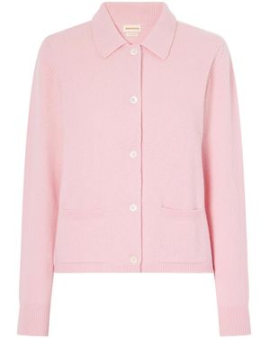 &Daughter Wool Polo Cardigan - Pink