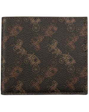 COACH Logo Double Fold Wallet - Black