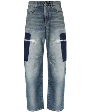 Palm Angels Logo Patch Loose-Fit Jeans - Blue