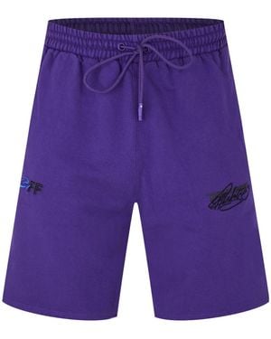 Off-White c/o Virgil Abloh Mid-Rise Shorts - Purple