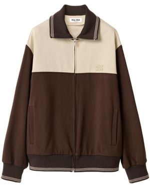 Miu Miu Zipper Sweatshirt - Brown