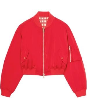 Ermanno Scervino Technical Fabric Bomber With Vichy Interior - Red
