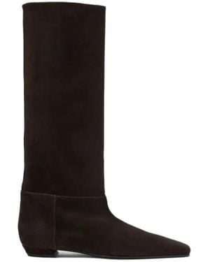Proenza Schouler Suede Knee-High Boots - Black