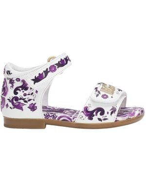Dolce & Gabbana Logo-Plaque Sandals - Multicolor