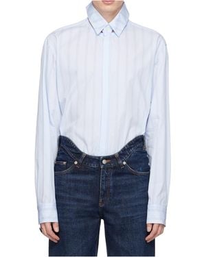 Jean Paul Gaultier Pinstriped Collar Shirt - Blue