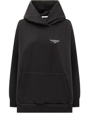 Givenchy Logo Printed Oversized Hoodie - Black