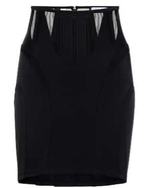 Mugler Mesh-Panel Cutout Miniskirt - Black