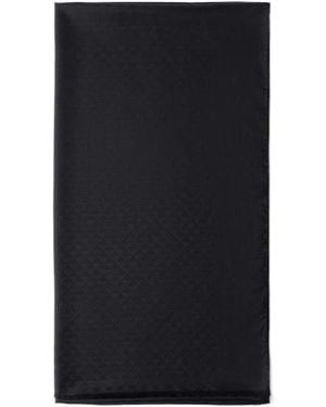 Prada Logo Jacquard Fringed Edge Scarf - Black
