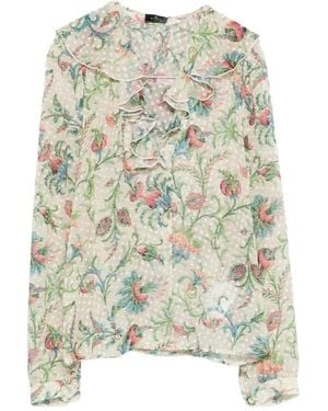 Etro Ruffled Floral Top - Multicolor