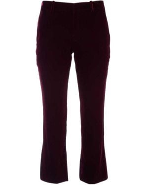 Saint Laurent Cropped Flared Trousers - Purple