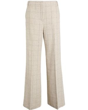 MAX&Co. Loose-Fit Plaid Trousers - Natural