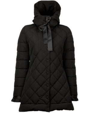 Armani Jeans Short Style Down Jacket With Ribbon - Black