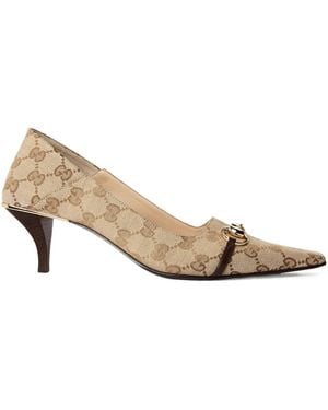 Gucci Square-Toe High Heels - Natural