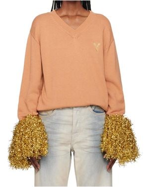 Doublet Cheerleading Pompon Sweater - Multicolor