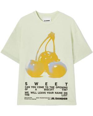Jil Sander Graphic Printed Oversize T-Shirt - White