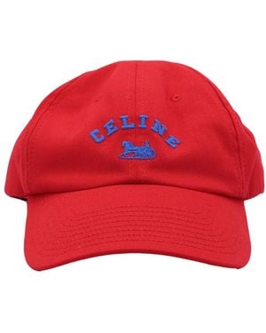 Celine Logo Hat - Red