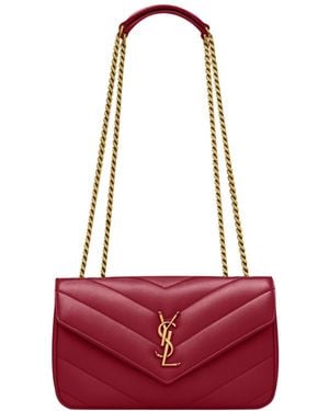Saint Laurent Loulou Matelassé Small Shoulder Bag - Red