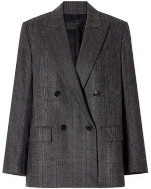 Nili Lotan Checked Wool Blazer - Black