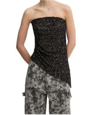 Aniye By Sequin-Embellished Asymmetric Top - Black
