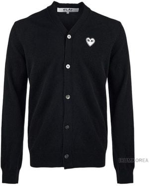 Comme des Garçons Long-Sleeved Knitted Cardigan - Blue