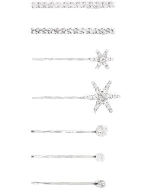 Jennifer Behr Luzia Set Of Seven-Tone Swarovski Crystal Hair Slides - White
