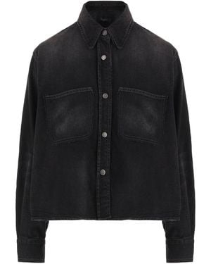 Haikure Long-Sleeved Denim Shirt - Black