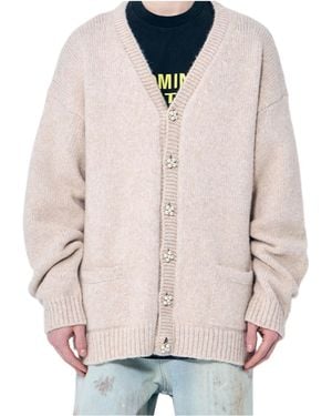 Vetements Pearl Button Knit Cardigan - Natural