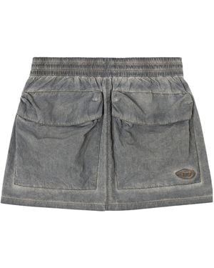 DIESEL O-Cean-S1 Faded Mini Skirt - Gray