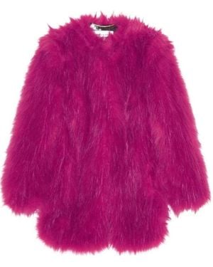 Saint Laurent Faux-Fur Coat - Pink