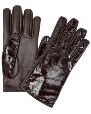 Fendi Chevron Hagfish Gloves - Brown